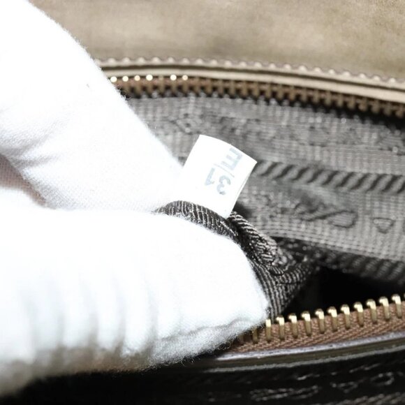 PRADA Hand Bag Enamel 2way Beige Gold Auth - Picture 10 of 16